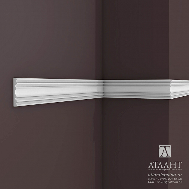 Молдинг М141 — Гладкий молдинг из гипса